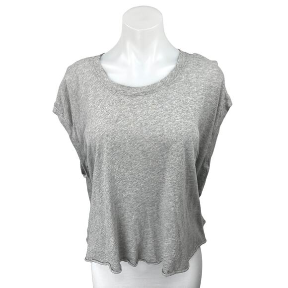 Free People FP Movement Gray Drop Shoulder Short Sleeve T Shirt Tee Top Size S - Picture 1 of 4